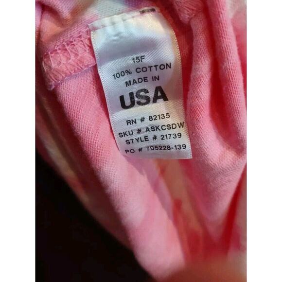 Fresh Produce XL Tie Dye Pink Cotton Midi Skirt Stretch Made In USA Beach Cotton - Picture 7 of 7